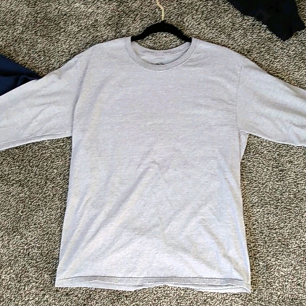 A grey long sleeve shirt